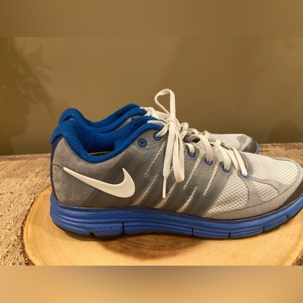 Nike Lunar Elite 2 Grey & Blue/white‎ 429784-10 MENS 10.5 - Picture 4 of 13